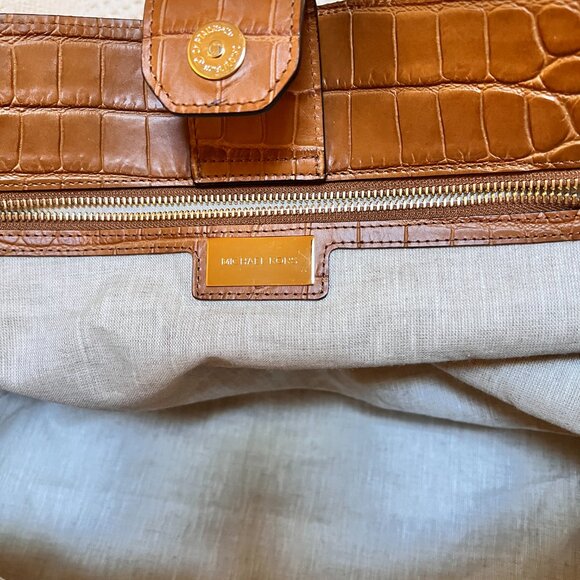 Michael Kors Collection luxury line Gia Tote Calf leather and linen/raffia blend - Picture 8 of 14